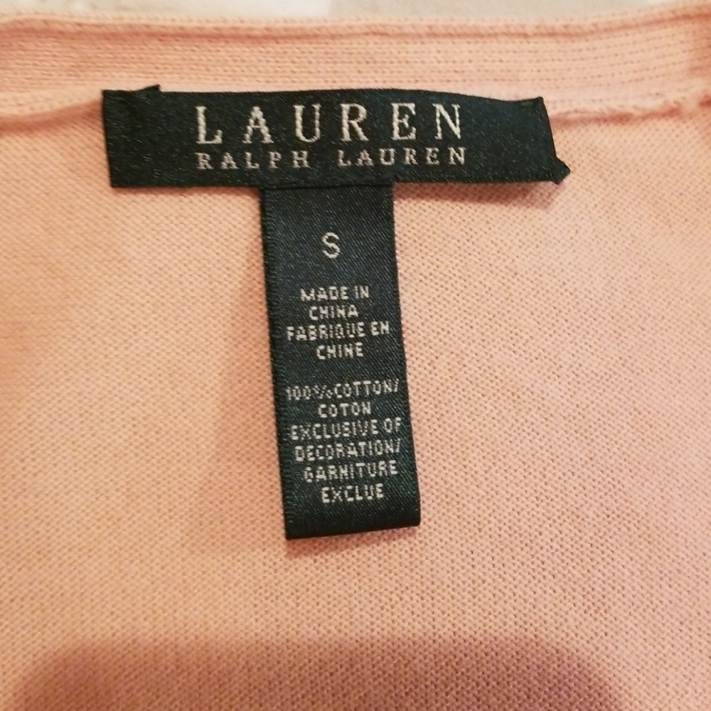 **2 for $15** Ralph Lauren Pink Cardigan Sweater - Picture 2 of 3
